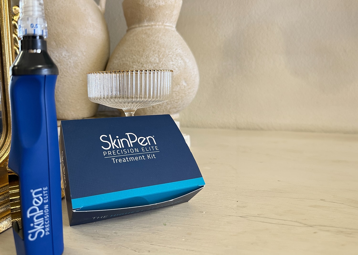 SkinPen Precision Elite treatment kit on table.